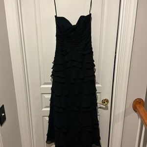 Black strapless floor length dress